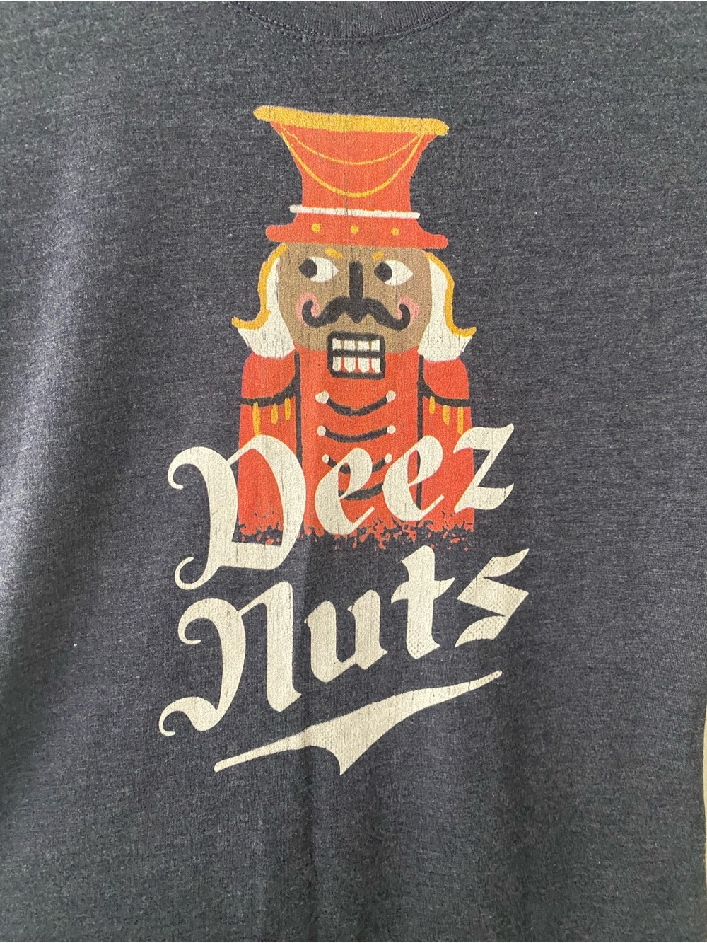Next Level Deez Nuts Nutcracker Christmas Graphic T-Shirt Medium Blue Heather⁠ - Picture 2 of 7